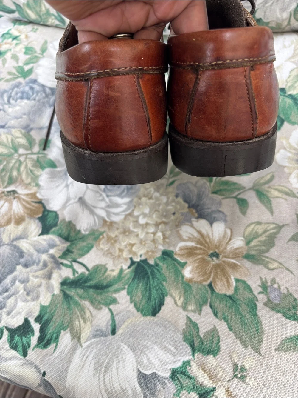 Orvis Gokey Vintage Brown Bison Leather Lace Up Moc-Toe Vibram Sole Sz 8.5E